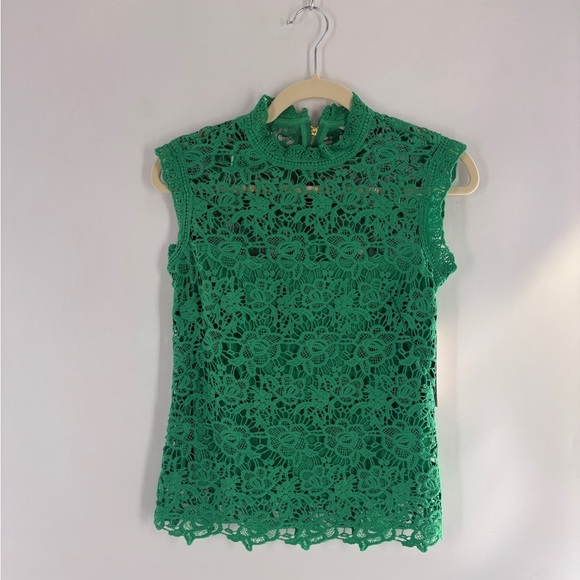 Nanette Lepore Tops - Nanette Lepore Womens Large Top Lace Sugar Plum Spring Fling Sleeveless Hi-neck